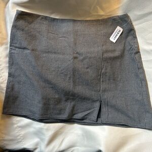 Y2K Old Navy Houndstooth Mini Skirt Black White Preppy